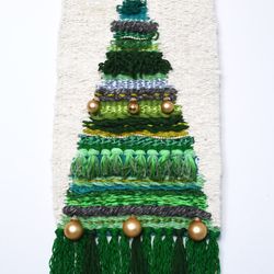 christmas tree weaving hand woven 62x25cm woven wall hanging large woven tapestry geometric wall