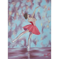 Ballerina Painting Dance Original Art Girl Wall Art Figurative Oil Painting Canvas Woman Artwork