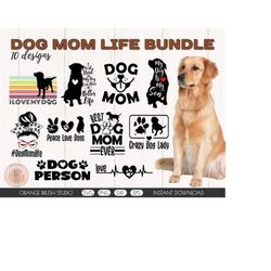 Dog Mom Life SVG Bundle Funny Quotes Shirt Mug Design For Cricut. Mothers Day, Dog Lover, Dog Mom Svg Cut File - Instant