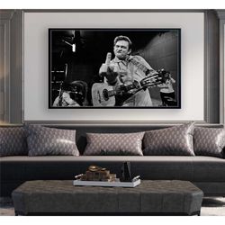 johnny cash music poster canvas painting, home decor