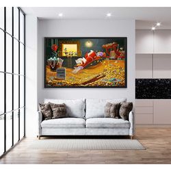 monopoly scrooge mcduck graffiti print art, money paintings