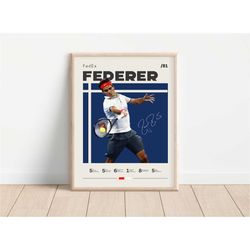 roger federer poster, tennis print, tennis poster, minimalist