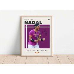 rafael nadal poster, tennis print, tennis poster, minimalist
