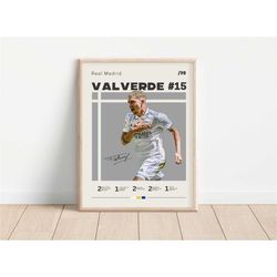 federico valverde poster, real madrid, football print, football