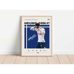 heung-min son poster, tottenham hotspur, football print, football
