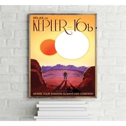 nasa relax on kepler-16b travel poster - wall
