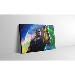 thanos wearing infinity gauntlet marvel avengers canvas print