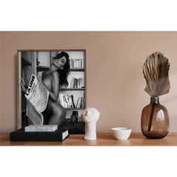 the daily print newspaper,naked women art,feminist poster, black