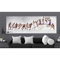 kobe bryant timeline canvas or poster, black mamba