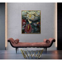 meowth and magicarp pokemon poster, pokemon art, pokemon