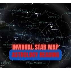 psychic reading, astrology reading, star map poster ,
