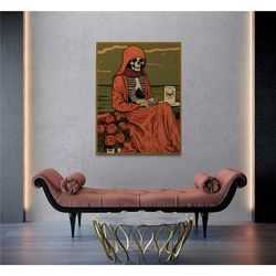 death tarot art, dark academia, tarot card, art