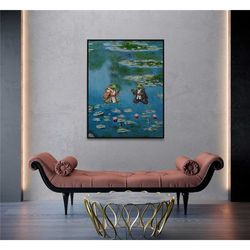 waterlily monet samurai battle, poster gifts, floral print,