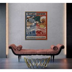 charizard vs blastoise, pokemon art, pokemon poster, gifts