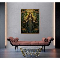 justice tarot art print , tarot card, dark