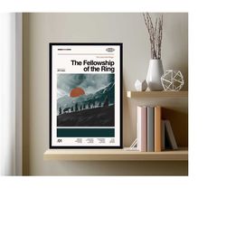 the fellowship of the ring, lord of the rings, retro movie poster, vintage poster, retro poster, minimalist art, modern