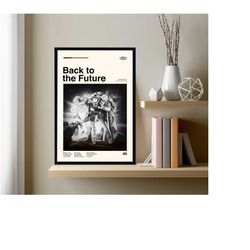 back to the future poster, robert zemeckis, back to the future movie, minimalist art, midcentury art, vintage poster, wa