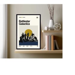 battlestar galactica movie, battlestar galactica poster, michael hogan film, vintage poster, retro poster, minimalist ar