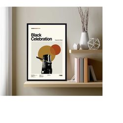 black celebration poster, black celebration movie, depeche mode, retro movie poster, abstract poster, retro poster, mini