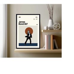 james bond 007 poster, casino royale movie, james bond print, vintage poster, retro poster, minimalist art, modern art,