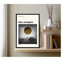 san junipero movie, san junipero art, minimalist art, vintage poster, modern art, custom poster, high quality, gifts for