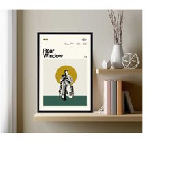 rear window movie, rear window print, vintage poster, retro poster, minimalist art, modern art, wall decor, custom poste