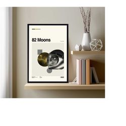82 moons movie, 82 moons poster, 82 moons print, retro modern art, minimalist art, midcentury art, vintage poster, wall