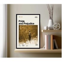 pride and prejudice poster, pride and prejudice movie, movie poster, minimalist movie poster, vintage poster, retro prin