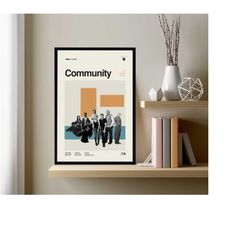 community poster, community print, vintage retro, modern art print, print wall art, custom poster, aesthetic room, minim