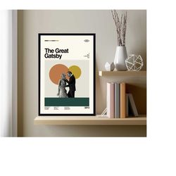 the great gatsby poster, the great gatsby print, abstract poster, retro poster, minimalist art, vintage poster, movie po