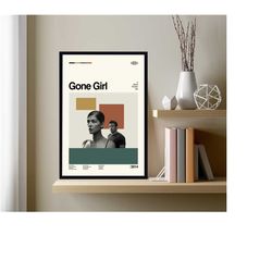 gone girl movie poster, david fincher, retro movie print, modern vintage, movie poster, minimal movie art, custom poster