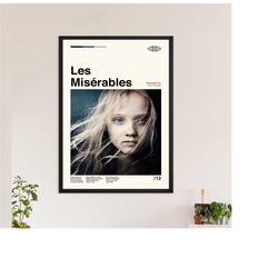 les misrables poster, tom hooper, minimalist poster, vintage retro, modern art print, print wall art, custom poster, aes