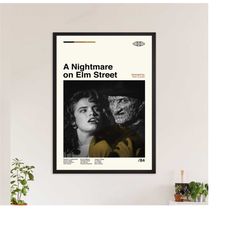 a nightmare on elm street, wes craven, movie poster, minimalist movie poster, art print, wall decor, high quality