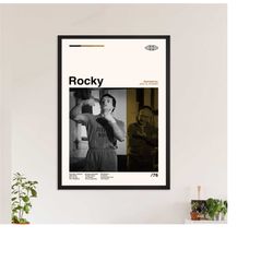 rocky poster, john g. avildsen, minimalist movie poster, modern vintage, movie poster, minimal movie art, custom poster,
