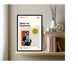 water for elephants poster, film poster, home decor, vintage modern, minimalist art, midcentury art, retro modern poster