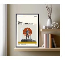 love and thunder poster, thor poster, taika waititi, retro movie poster, vintage poster, retro poster, minimalist art, m