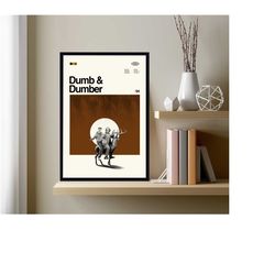 dumb and dumber poster, dumb and dumber movie print, minimalist art, vintage poster, modern art, custom poster, high qua