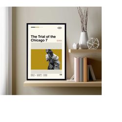the trial of the chicago 7 poster, retro movie, movie poster, retro movie poster, vintage poster, retro poster, minimali