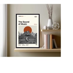 the sound of music poster, robert wise, retro movie poster, movie poster, retro modern art, minimalist art, midcentury a