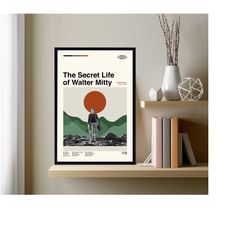 the secret life of walter mitty posters, minimalist art, movie poster, vintage retro, modern art print, print wall art,