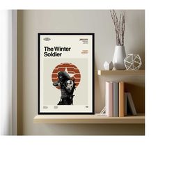 the winter soldier poster, the winter soldier retro, movie poster, retro movie poster, vintage poster, retro poster, min