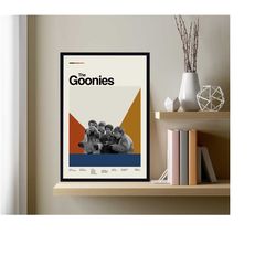 the goonies poster, the goonies movie, movie poster, retro modern art, minimalist art, midcentury art, vintage poster, r