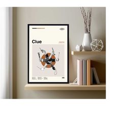 clue movie poster, jonathan lynn, retro movie print, modern vintage, movie poster, minimal movie art, custom poster, gif