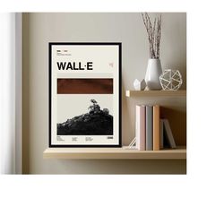 wall e poster, andrew stanton, retro movie poster, minimalist art, vintage poster, modern art, custom poster, high quali