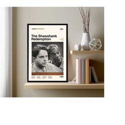 the shawshank redemption poster, frank darabont, minimalist art, vintage poster, modern art, custom poster, high quality