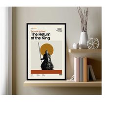 the return of the king poster, the lord of the rings, vintage poster, retro poster, minimalist art, modern art, wall dec