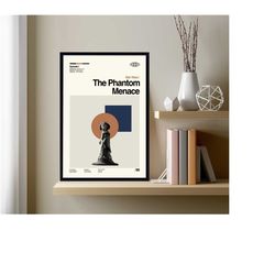 the phantom menace poster, star wars, retro movie poster, vintage poster, retro poster, minimalist art, modern art, wall