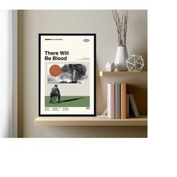 there will be blood poster, retro music poster, minimalist art, midcentury art, retro modern poster, vintage poster, gif