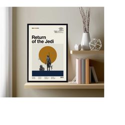 return of the jedi poster, star wars, retro movie poster, abstract poster, retro poster, minimalist art, vintage poster,