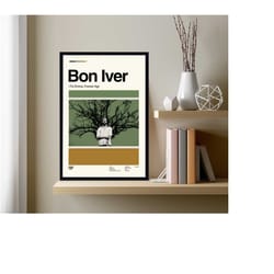 bon iver movie, for emma, forever ago, retro movie poster, abstract poster, retro poster, minimalist art, custom poster,